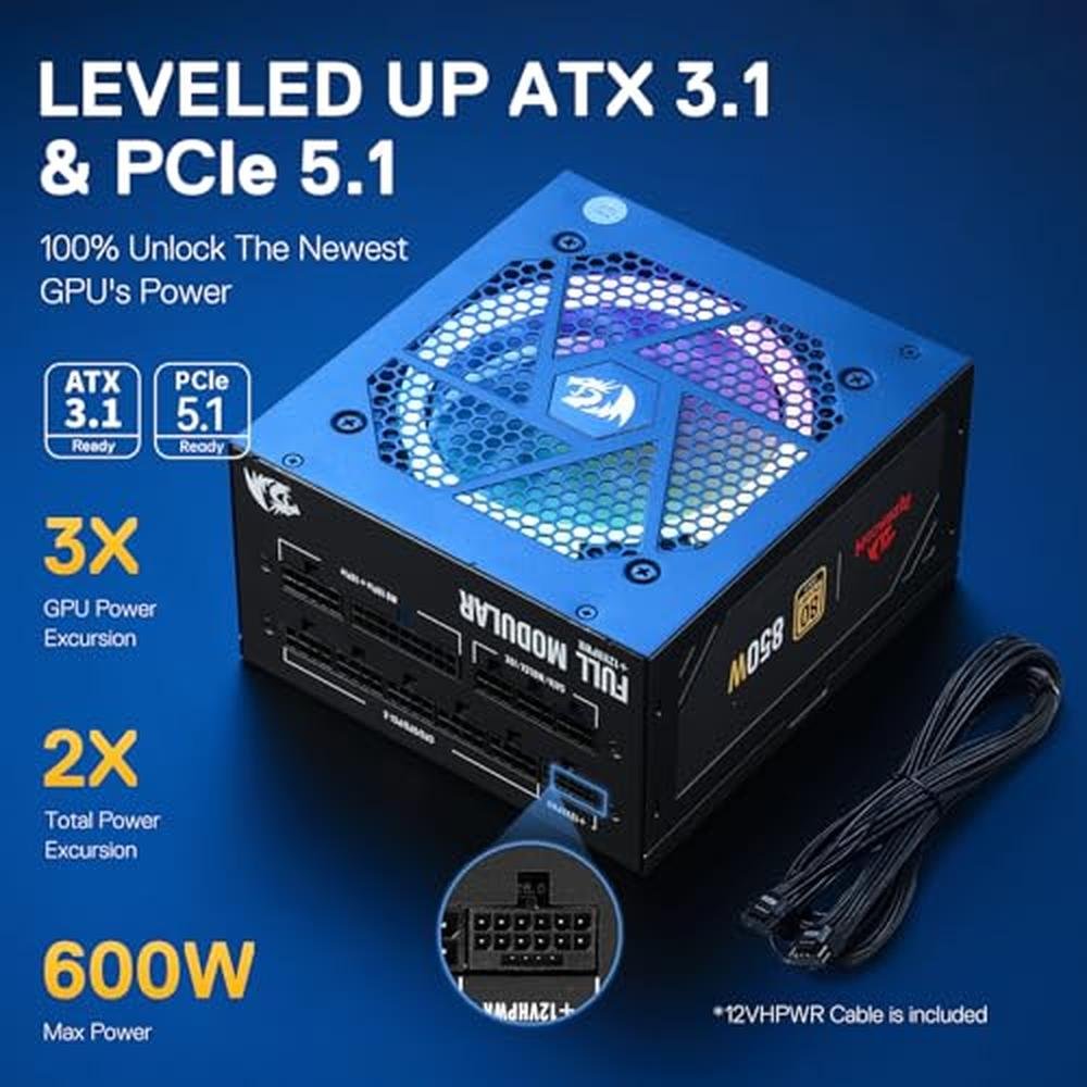 Redragon RGPS-850W: 80+ Gold 850-Watt Power Supply – In Use