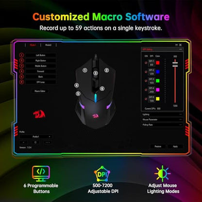Gaming Mouse: Redragon S101 3 Wired RGB Backlit Gaming – Packaging