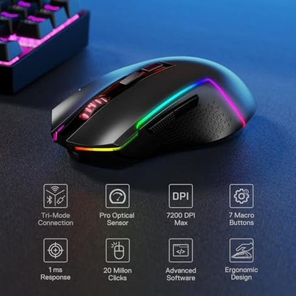 Gaming Keyboard: Redragon S136 75% K628 Tri-Mode Wireless – Close-up Detail