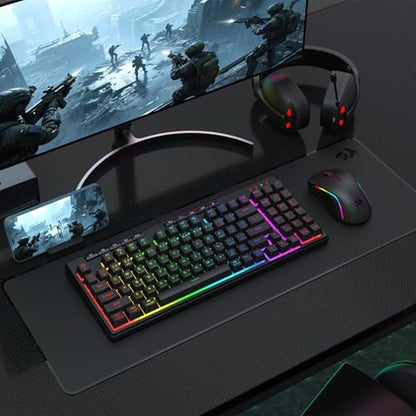 Keyboard Mouse: Redragon S156 Wireless Keyboard and Mouse – Side View