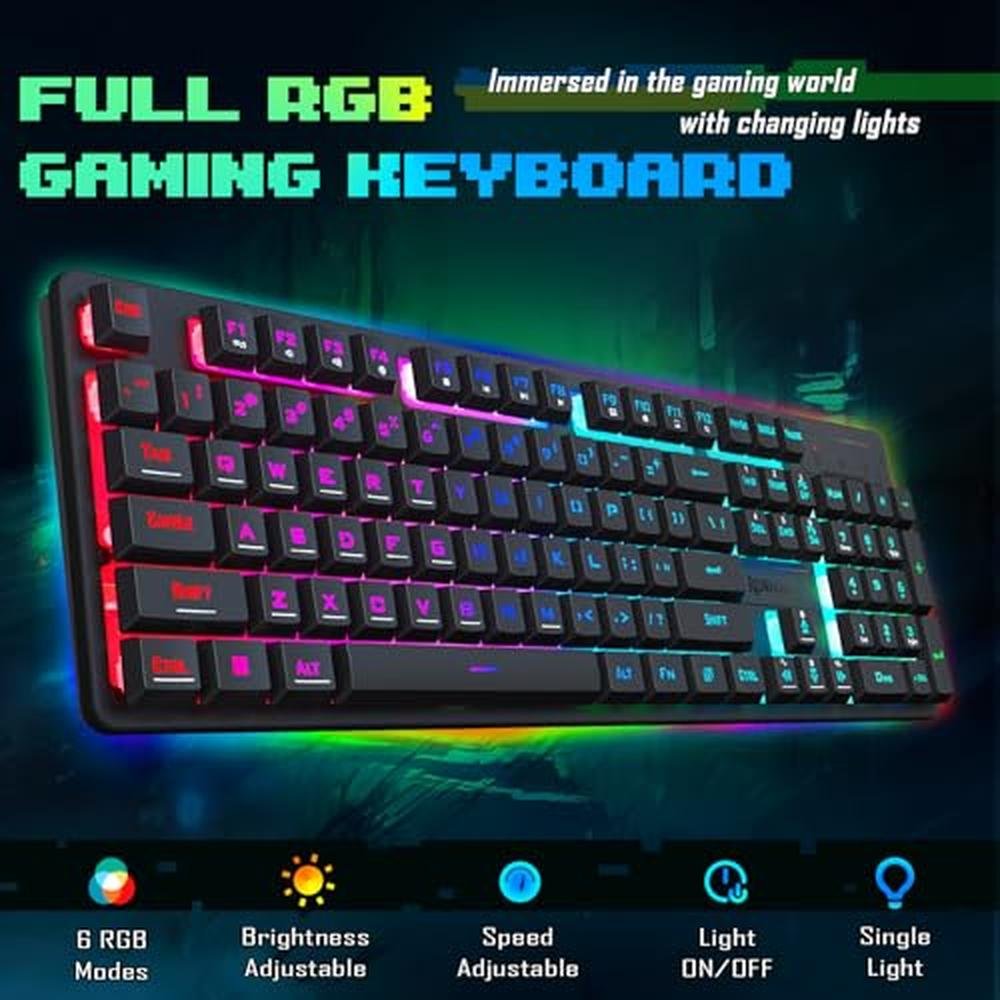 Gaming Keyboard: Redragon Updated S107 RGB Gaming Keyboard – Side View