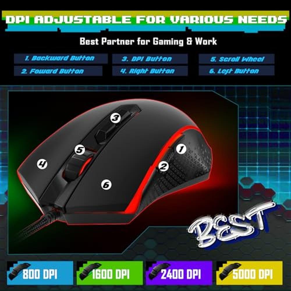 Gaming Keyboard: Redragon Updated S107 RGB Gaming Keyboard – Close-up Detail