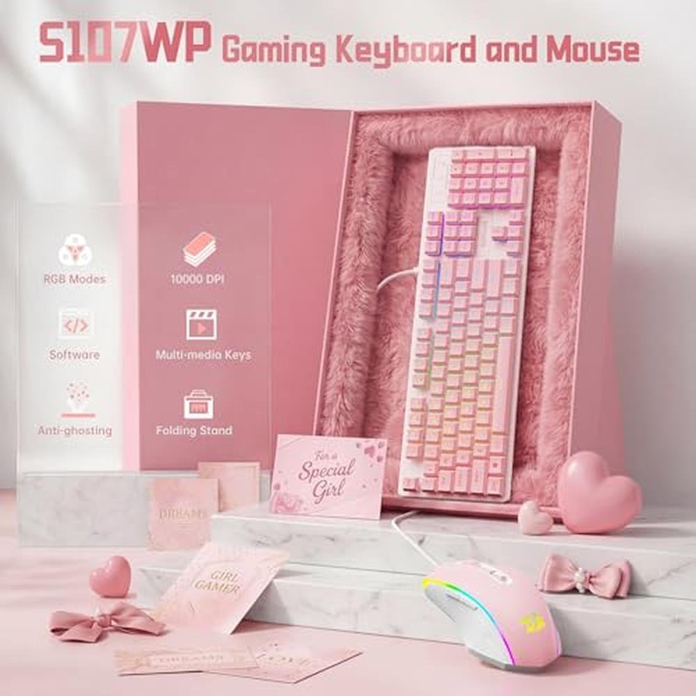 Gaming Keyboard: Redragon Updated S107WP RGB Gaming – Side View