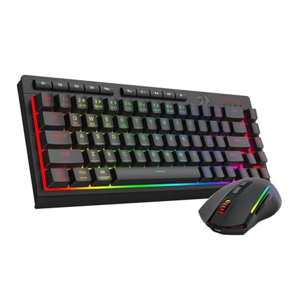 Gaming Keyboard Mouse Combo: Redragon Wireless 60% Portable – Front View
