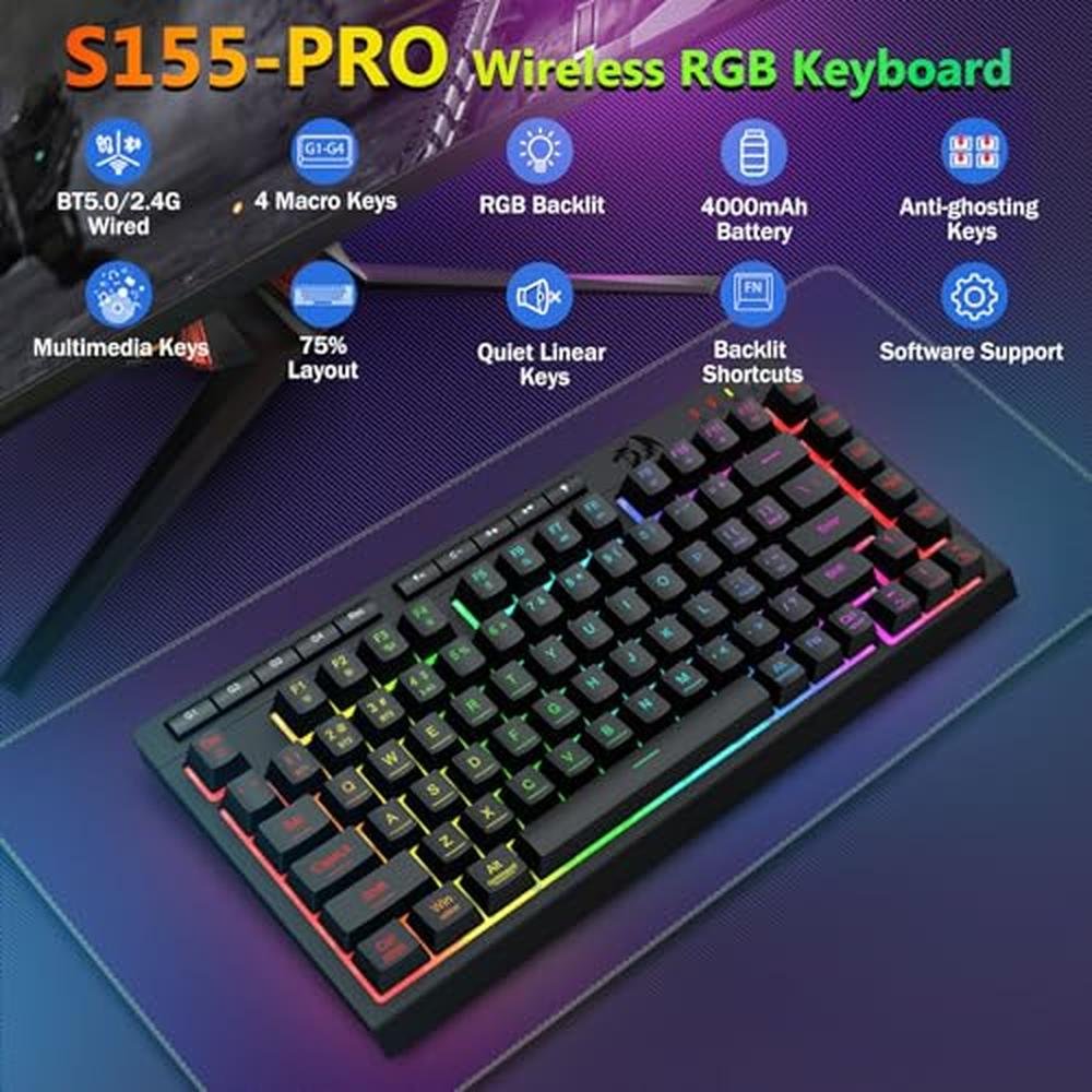 Redragon Wireless Gaming Keyboard and Mouse Combo – Close-up Detail