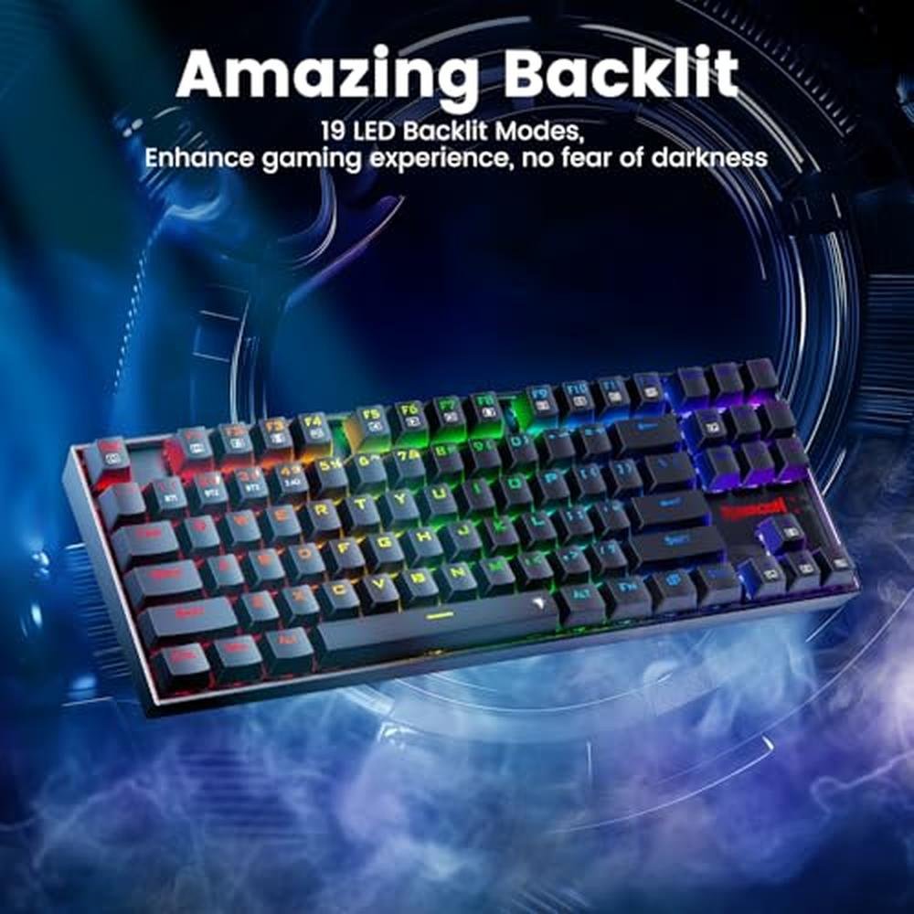 Gaming Keyboard: Redragon K552 KRS_DeepBlue Wireless – Side View