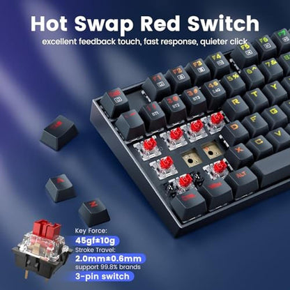 Gaming Keyboard: Redragon K552 KRS_DeepBlue Wireless – In Use