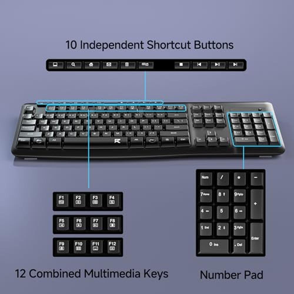 Wireless Keyboard: Redragon BK7367 Ergonomic 2.4G Full-Sized – Close-up Detail