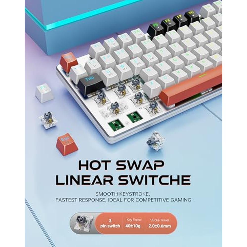 Gaming Keyboard: Redragon K671WBR Wireless Mechanical – In Use