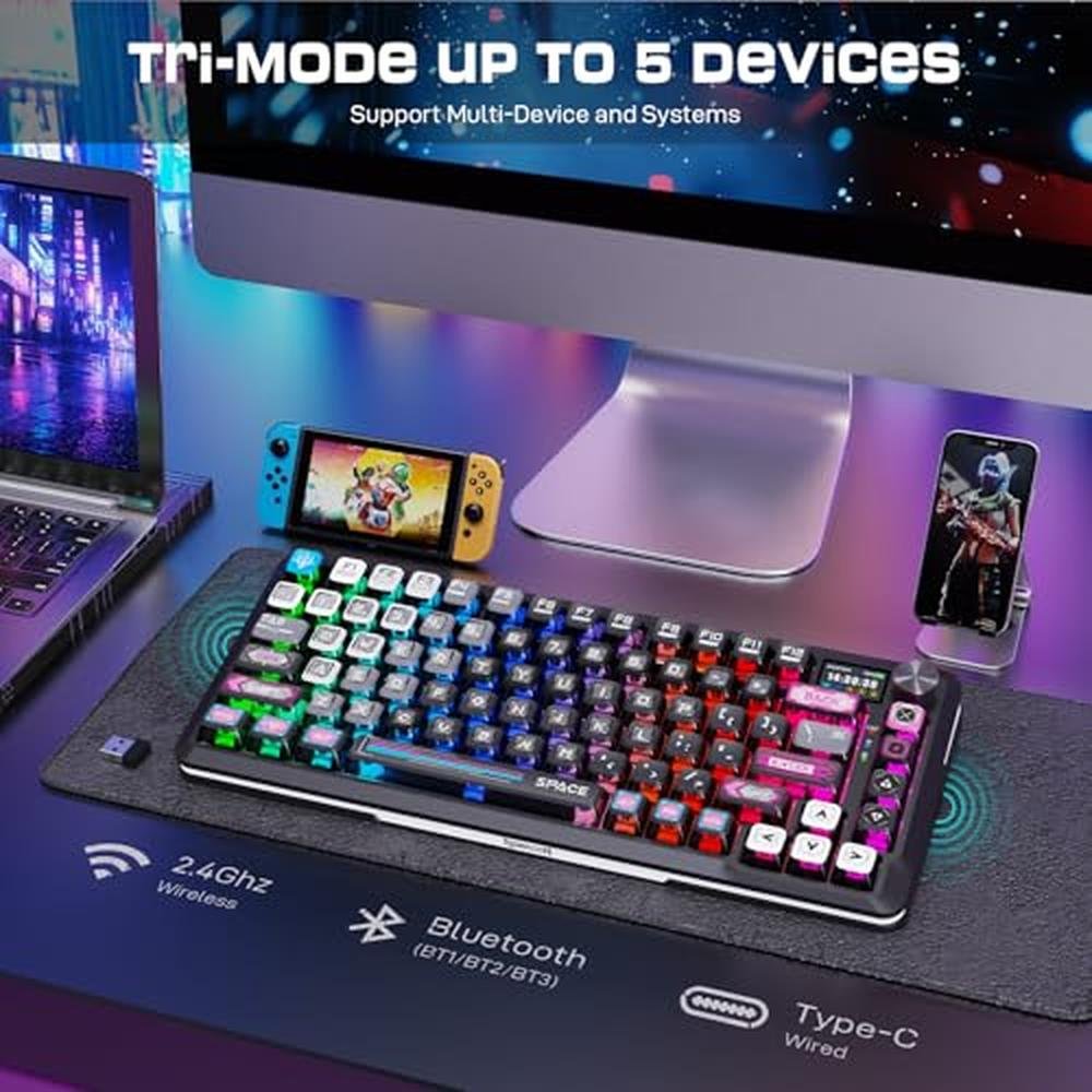 Wireless Mechanical Keyboard: Redragon K708MC Cyber Mecha – Close-up Detail