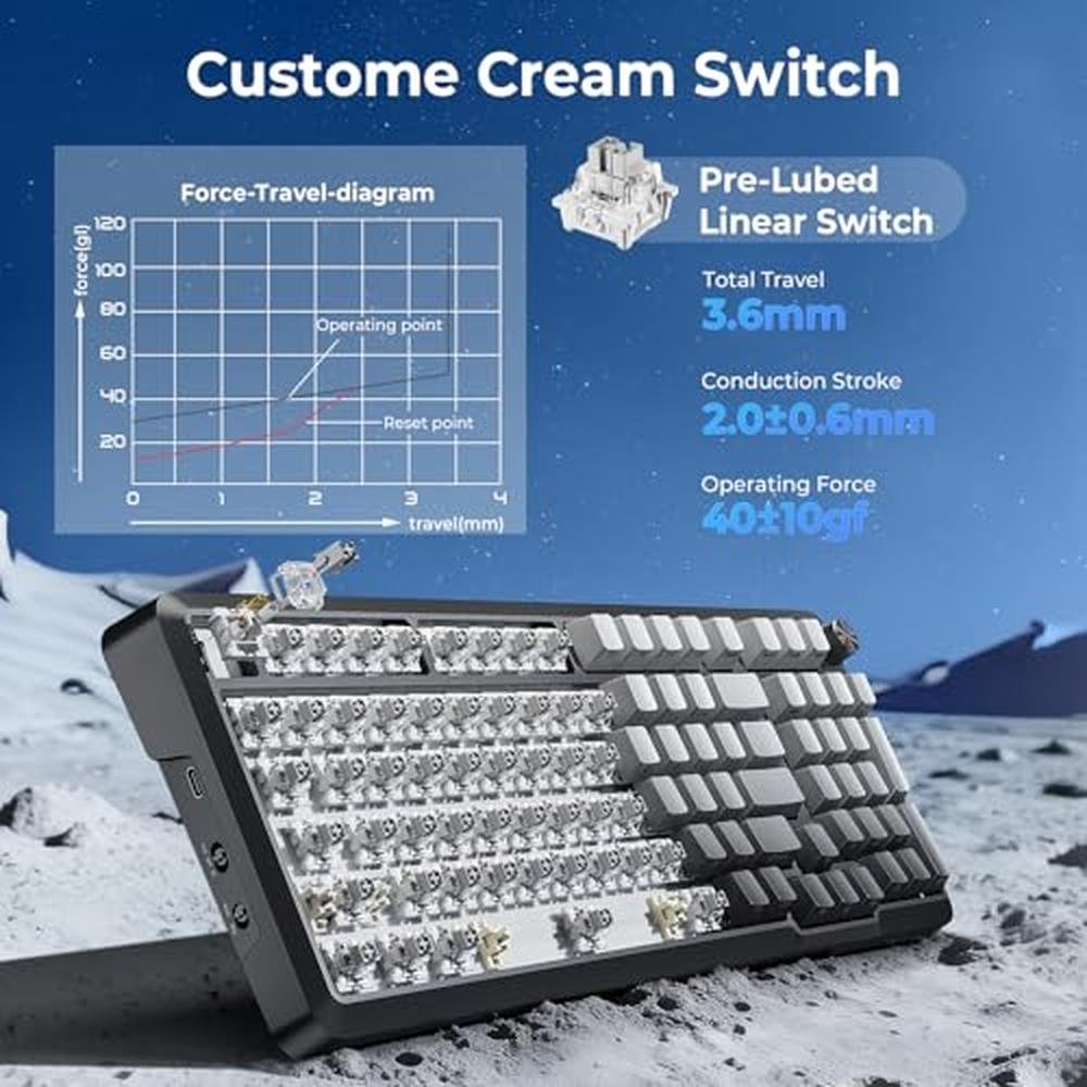 Keyboard Redragon: Redragon K688SP Wireless Mechanical – Close-up Detail