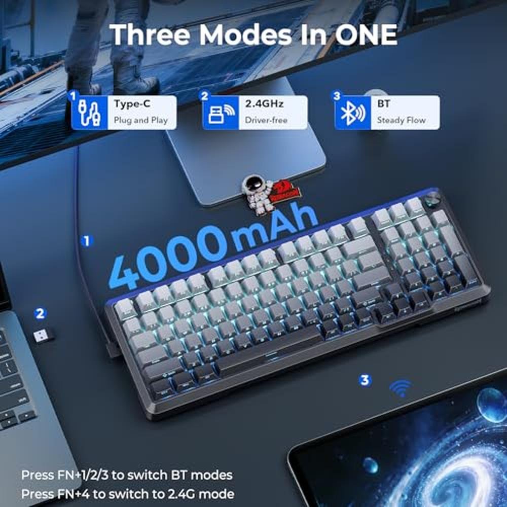 Keyboard Redragon: Redragon K688SP Wireless Mechanical – Packaging
