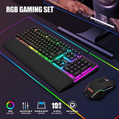 Keyboard Wrist Rest: RedThunder K10 Wired Gaming Keyboard – Side View
