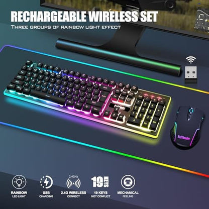 Gaming Keyboard: RedThunder K10 Wireless Mechanical Feel – Side View