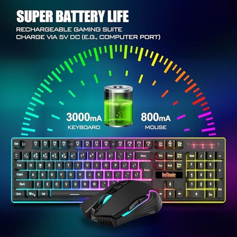 Gaming Keyboard: RedThunder K10 Wireless Mechanical Feel – Close-up Detail