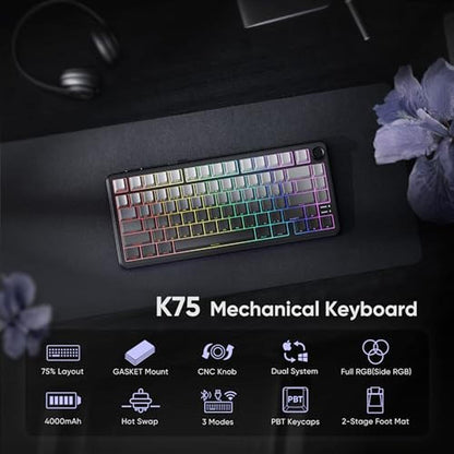 Keyboard RedThunder: RedThunder K75 Wireless Mechanical – Side View