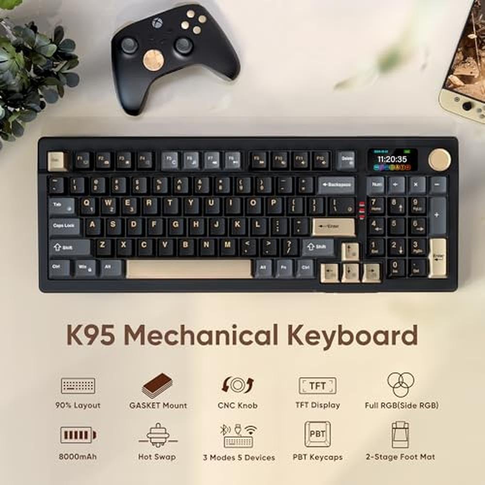 Keyboard RedThunder: RedThunder K95 Wireless Mechanical – Side View