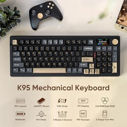 Keyboard RedThunder: RedThunder K95 Wireless Mechanical – Side View