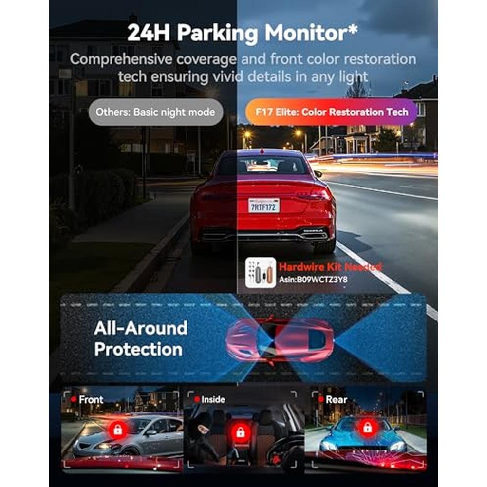 REDTIGER F17 Elite 4K Dash Cam 3 Channel – In Use