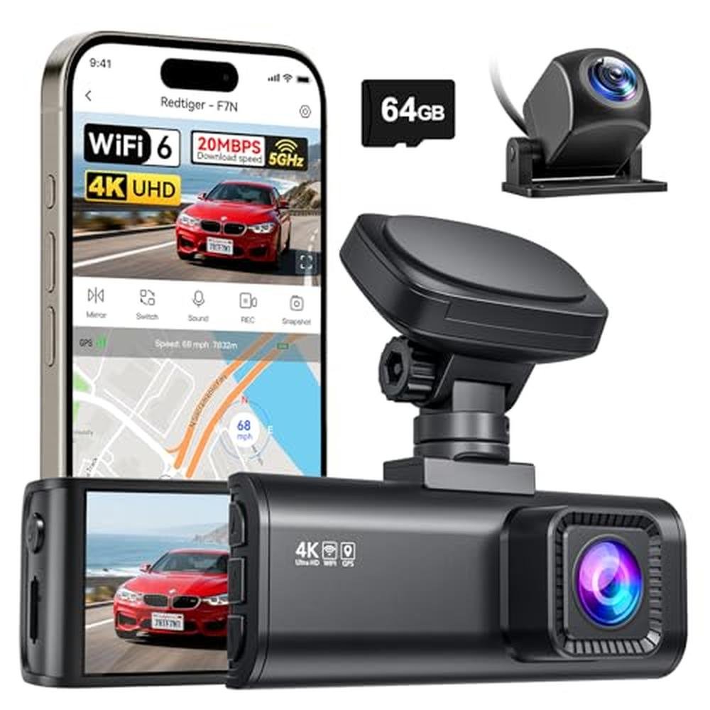 REDTIGER F7N Dash Cam 4K Front and Rear 1080P – Front View