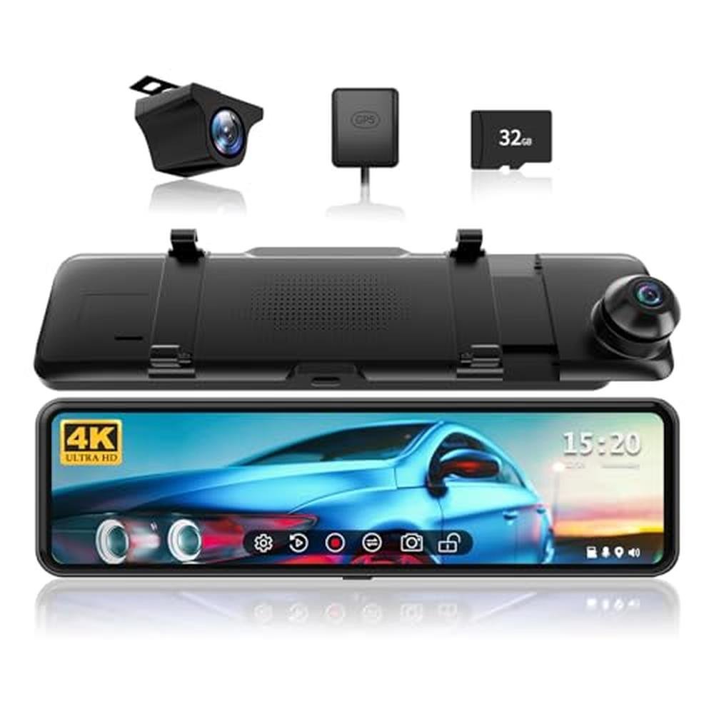 REDTIGER T700 Rear View Mirror Camera 11'' 4K UHD Front and – Front View