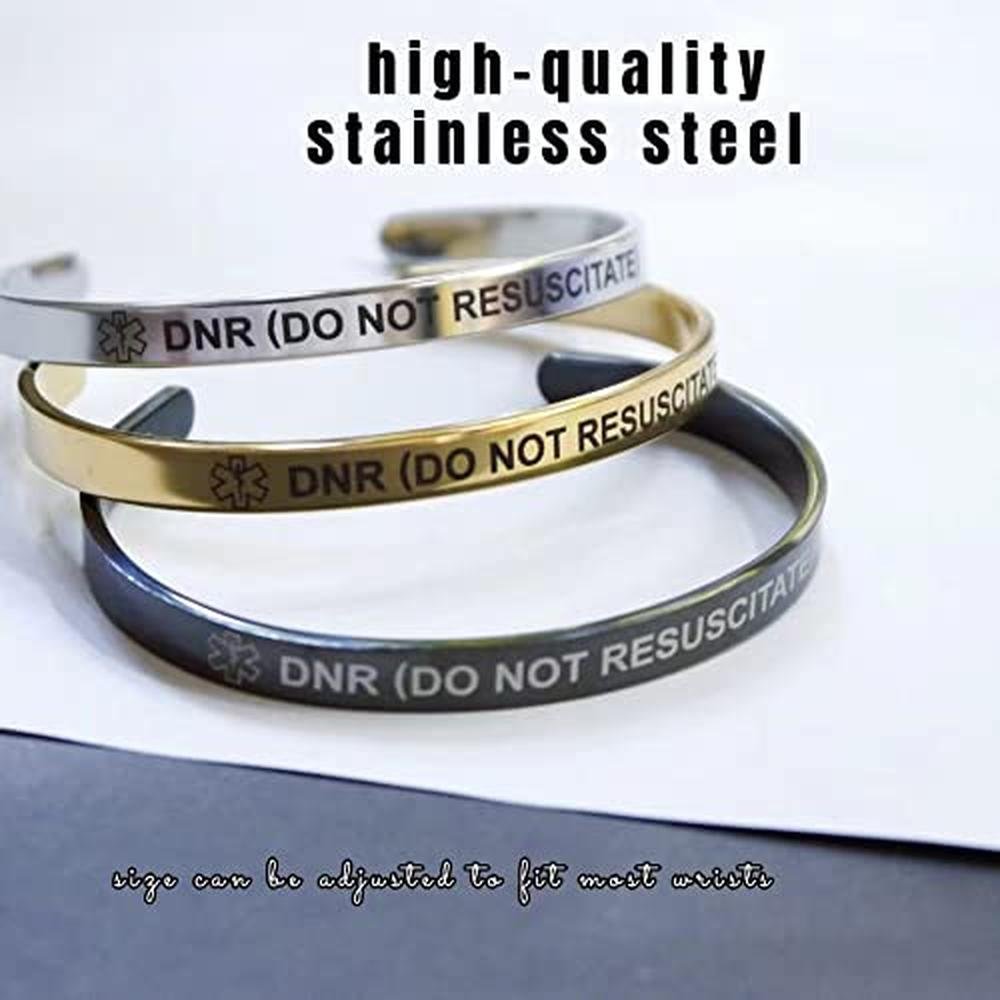 Bracelet Renyilin: RENYILIN 3PCS Stainless Steel Cuff – Side View
