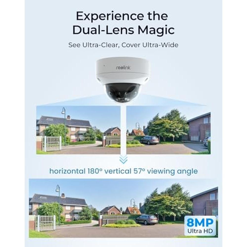 POE Reolink: REOLINK 4K 8MP 180 Dual-Lens IP Camera – Side View