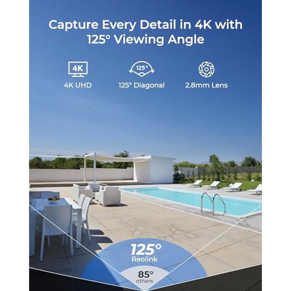 Reolink 8MP: REOLINK 4K PoE IP Security Camera Turret – Side View