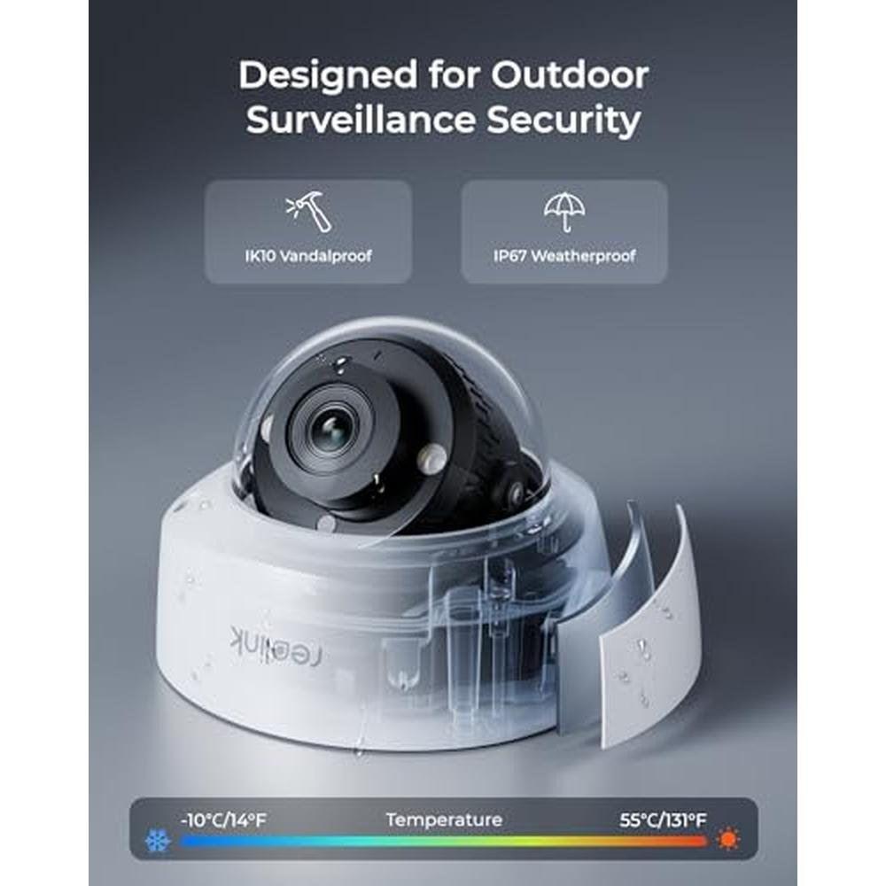 Reolink 8MP: REOLINK 4K PoE IP Security Camera Turret – Close-up Detail
