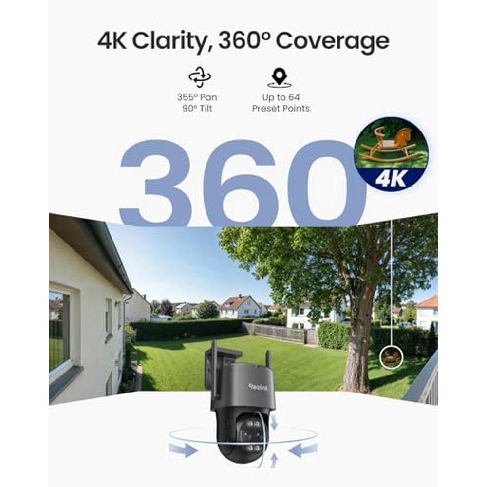 Camera WiFi: REOLINK 4K Wired WiFi Outdoor Camera 8MP Dual – Side View