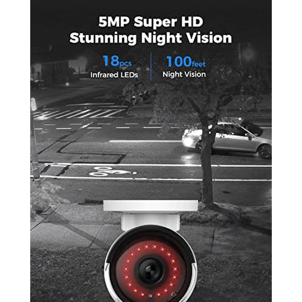 8ch 5mp Security Camera System – Side View