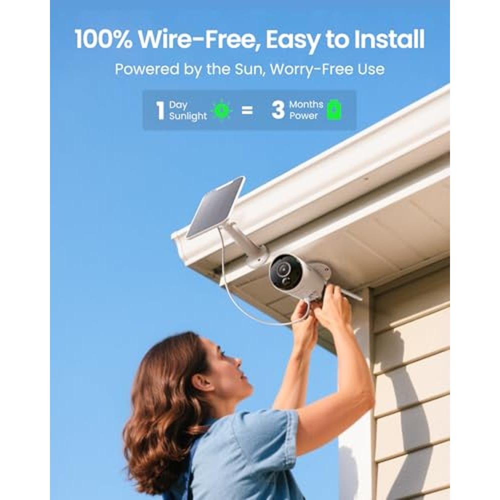Solar Home Security Camera: REOLINK Argus Eco+ 2K 5MP Solar – In Use
