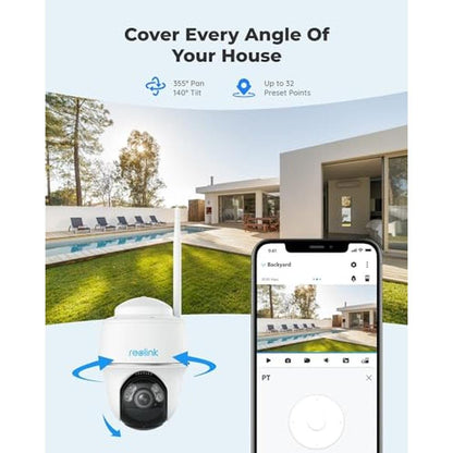 Security Cameras: REOLINK Argus PT 5MP Wireless Outdoor Pan – Side View