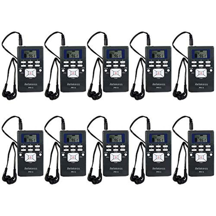 Retekess PR13: Portable FM Receiver with 24-Hour Clock and – Front View