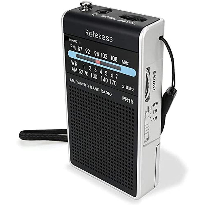 Weather Radio: Retekess PR15 Pocket NOAA Weather Radio AM – Front View