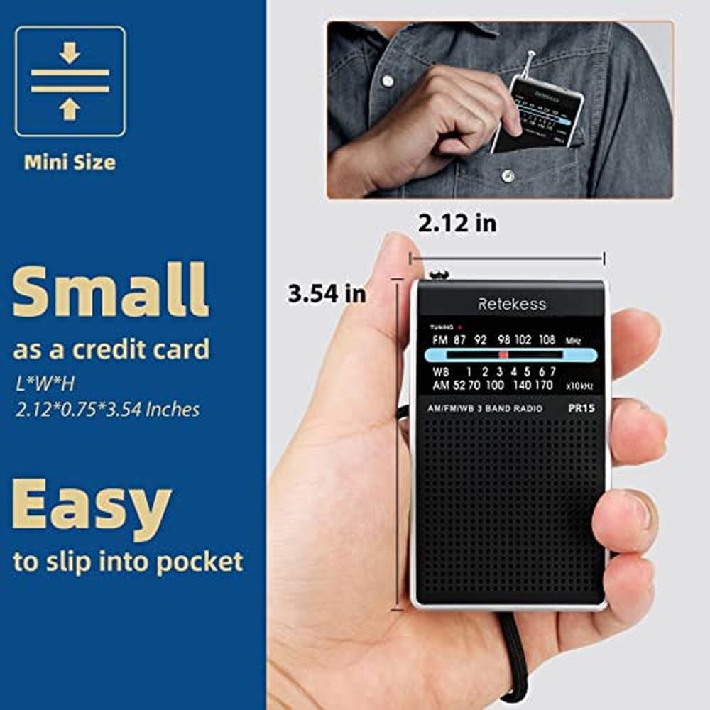Weather Radio: Retekess PR15 Pocket NOAA Weather Radio AM – Close-up Detail