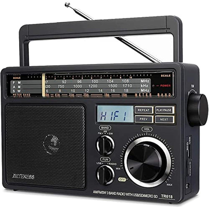 Radios Drive: Retekess TR618 AM FM Radio Plug-in Wall – Front View