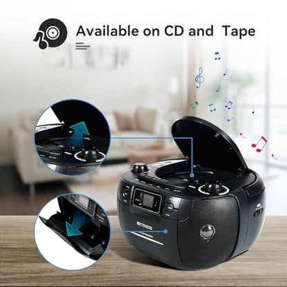 Tape Player: Retekess TR621 CD Player Boombox – Side View