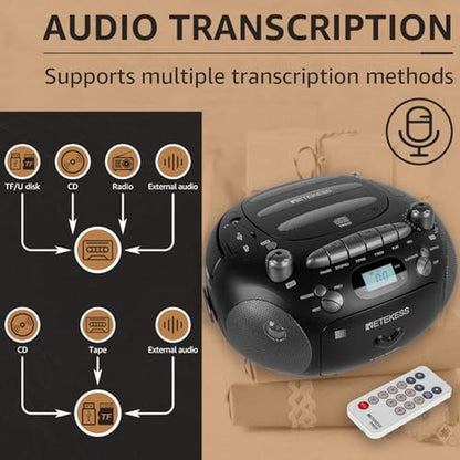 Retekess TR630: Premium CD Cassette Player Boombox – Close-up Detail