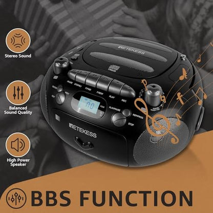 Retekess TR630: Premium CD Cassette Player Boombox – In Use