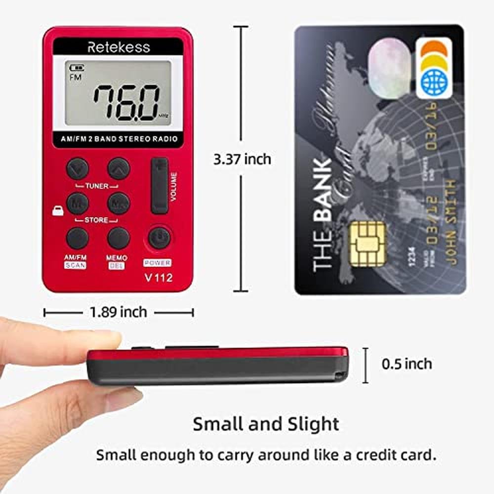 Retekess V112: Retekess Portable AM FM Radio – Side View