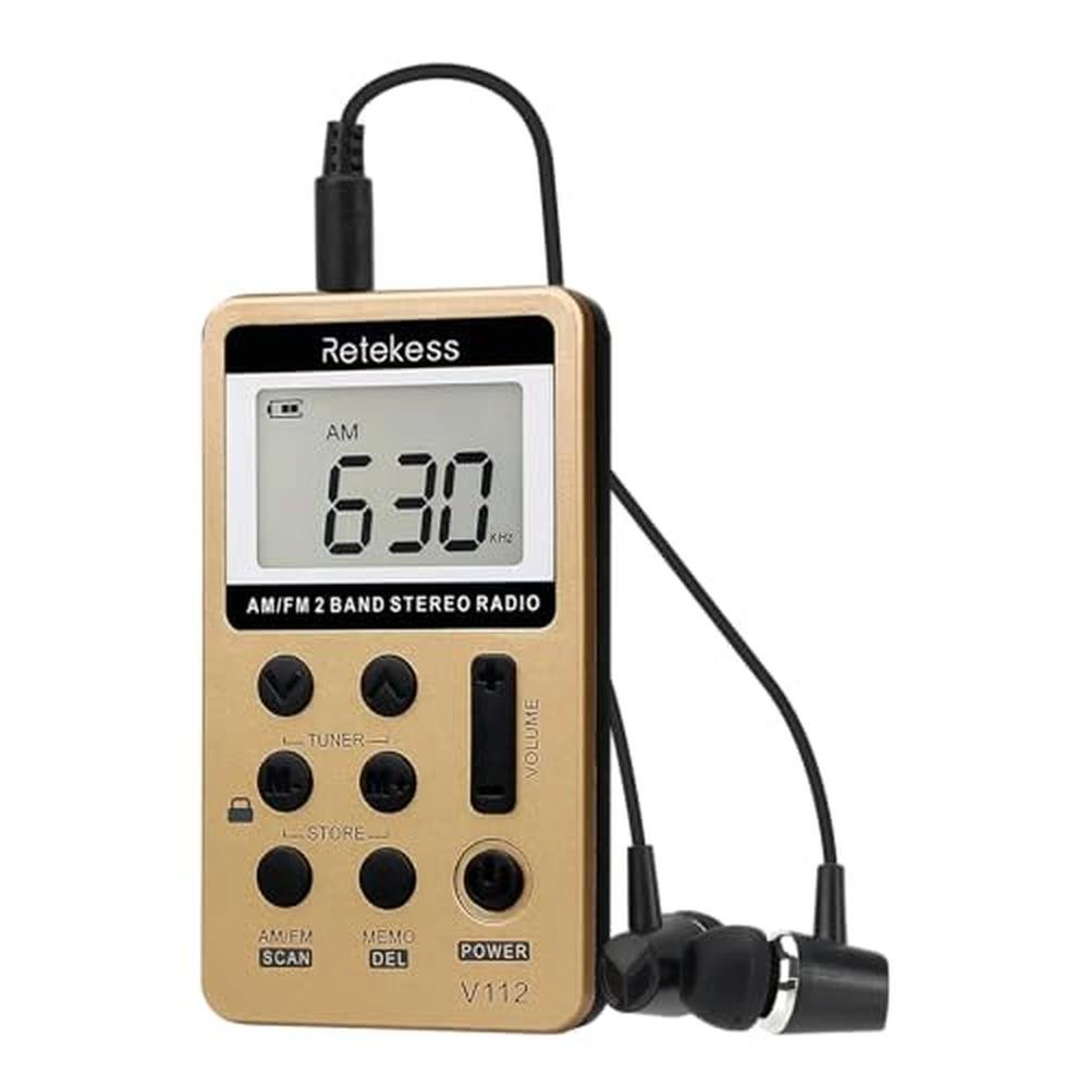 Radio Retekess: Retekess V112 AM FM Radio Portable Mini – Front View