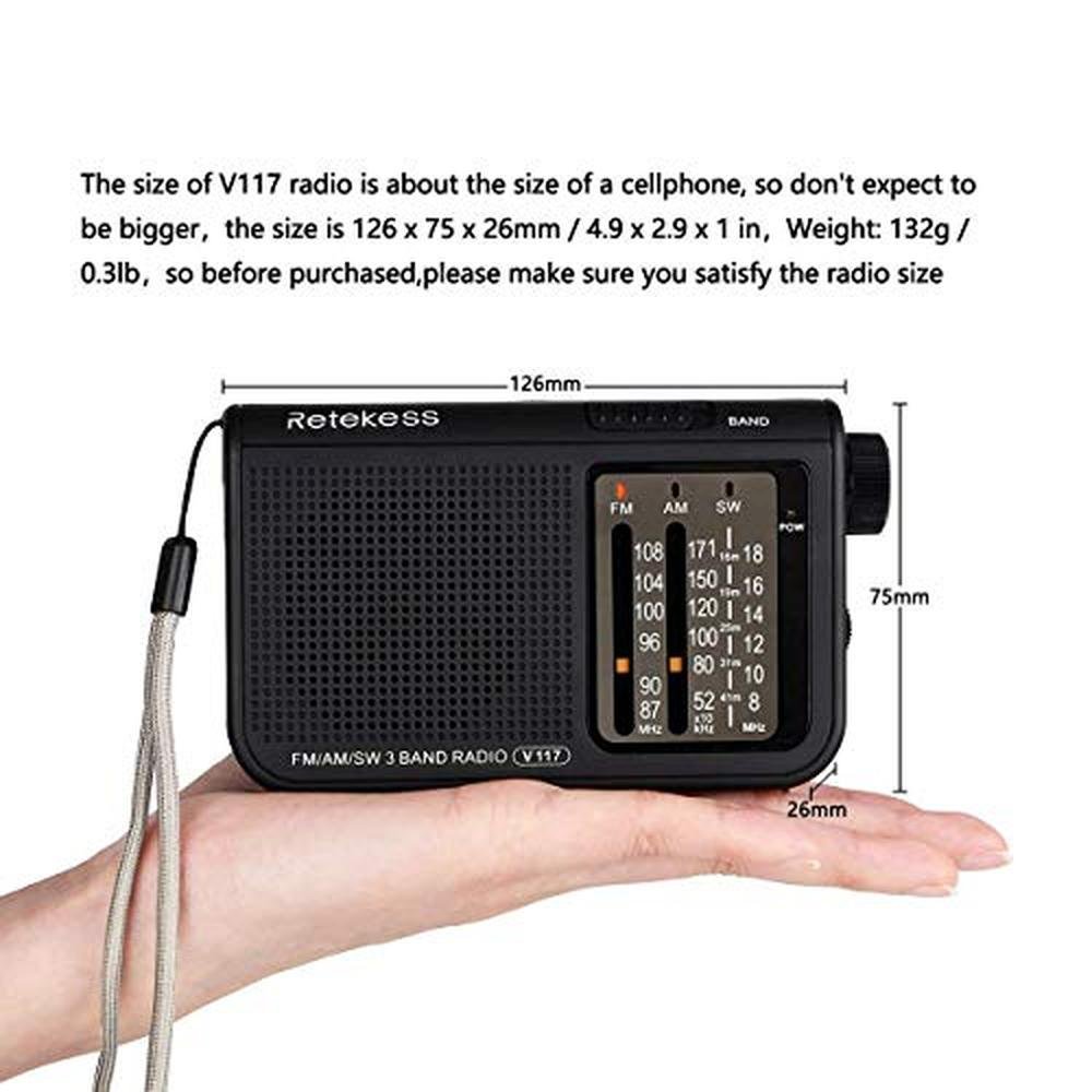 Radio Retekess: Retekess V117 Portable Radios AM FM – Close-up Detail