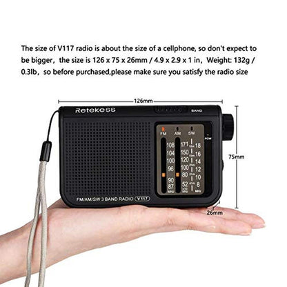 Radio Retekess: Retekess V117 Portable Radios AM FM – Close-up Detail