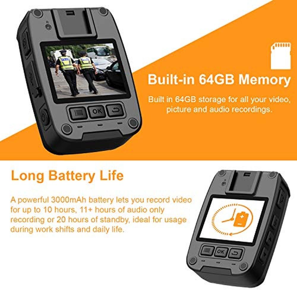 Rexing P1 Body Worn Camera: 2 Display 1080p Full HD – Side View