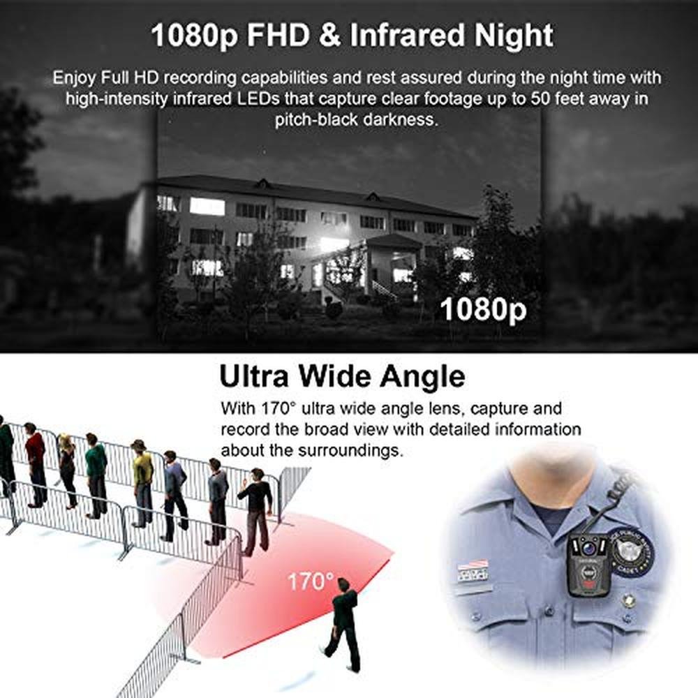Rexing P1 Body Worn Camera: 2 Display 1080p Full HD – Close-up Detail