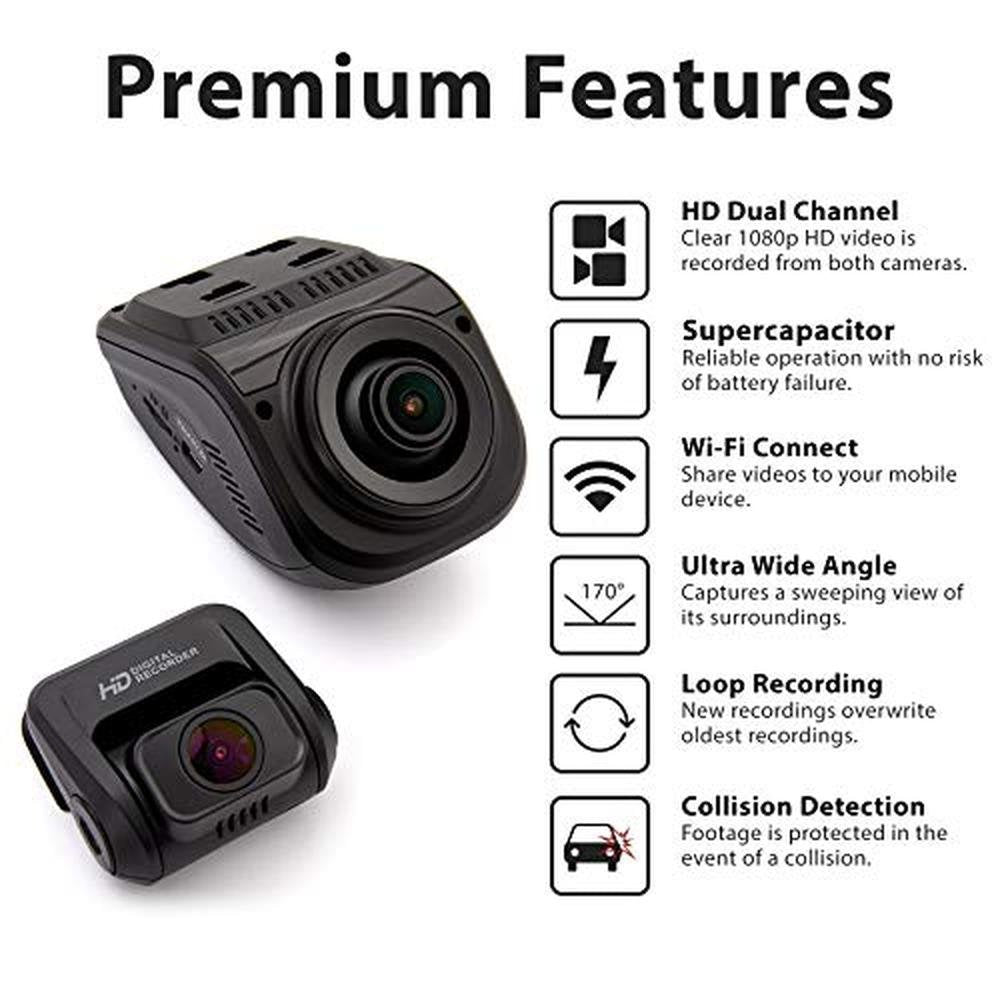 Rexing V1P: 3rd Generation Dual 1080p Full HD Front and – Side View