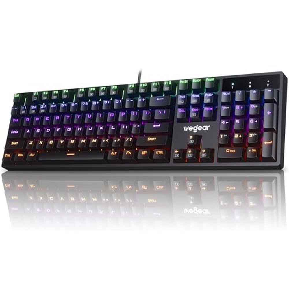 Keyboard: RGB Mechanical Gaming Keyboard Blue Switch 104 – Front View