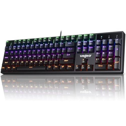 Keyboard: RGB Mechanical Gaming Keyboard Blue Switch 104 – Front View