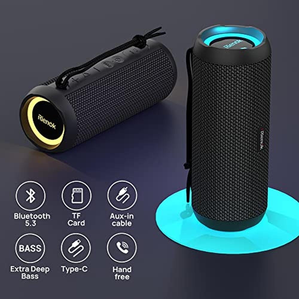 Bluetooth Speaker: RIENOK Portable 30W Dual Pairing True – In Use